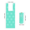 Mint green biodegradable pet waste bags with sun smiley face pattern roll - 1 Micron Biodegradable Blue Vest
