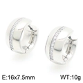 Silberne Creolen aus poliertem Edelstahl mit zentralem Zirkonia-Inlay für Damen - Zirkonia Eingelegte Silberne Huggie Ohrringe (KE118971-KPD)