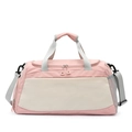 Pink dry wet separation gym sports bag, large capacity multifunctional casual travel duffel. - Pink Plain Version
