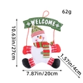 Adorno navideño de muñeco de nieve de felpa con gorro de cuadros y letrero Welcome - Muñeco de Nieve