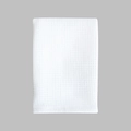 White 100% cotton waffle weave kitchen towel folded on a clean gray background - 35*35cm / White