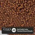 Brown 4mm solid color lacquered glass seed beads for DIY jewelry making - EU 40