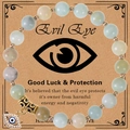 Pink zebra stone bracelet with blue evil eye charm and golden beads for protection - Amazonite Bracelet