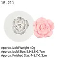Silikonform für Rosenblüten mit fertiger rosa 3D-Blume für Harz und Fondant-Handwerk - 4# Rose (Grau)