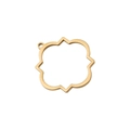 Macro view of gold-plated stainless steel hollow quatrefoil pendant charm for DIY jewelry - Rose Gold