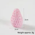 Pink miniature PVC strawberry figurine for DIY crafts, measures 3cm by 2cm and weighs 8g - Pink Strawberry - No Buckle