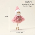 Pink plush angel doll pendant with fleece hat and heart detail, 20cm height ornament - Pink Lamb Wool Girl Hanging (2023F-3)