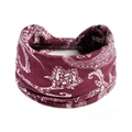 Böhmisches Paisley-Yoga-Haarband aus burgunderroter elastischer Baumwolle für Damen - Weinrot Weiß Paisleymuster Ethnisch(#180)