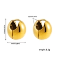 Polished 18K gold chunky hoop earrings with 17mm diameter and 12mm width dimensions - Gold Chunky U-Shape Hoop