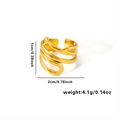Detailed size specifications for gold multi-layer wrap ring showing dimensions and weight - Adjustable Open / Multi-Layer Wrap Style (TYGR0182)