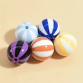 10mm mixed sports style acrylic beads in colorful striped patterns for DIY jewelry - 20mm Watermelon Stripe Beads Mixed Colors