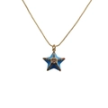 Elegante Goldkette mit blauem Sternanhänger, bunten Kristallen und zentralem Edelstein - Blau