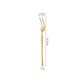 Golden 304 stainless steel two-tine fruit fork with mirror finish, 14.5cm length - Gold (Fruit Fork)