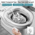 Transparent PET sitz bath with manual flusher for post-surgery and postpartum care - Crystal PET with Bidet / Clear