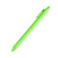 Neon green retractable ballpoint pen with clip in a minimalist macaron morandi style - Bright Green