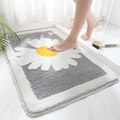 Tappetino da bagno grigio assorbente con grande margherita bianca e centro giallo - 40*60cm / Margherita - Grigio Luna