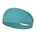 Diadema deportiva elástica verde menta en tejido de punto transpirable y absorbente - Verde azulado