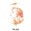 Waterproof tattoo sticker TH-231 featuring a female portrait with orange roses - Th-231 / 210*148mm
