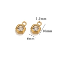 Gold hexagonal stainless steel pendant with clear crystal and 10mm dimension markings - Gold - Hexagon