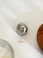 Minimalistischer Ring aus Titanstahl in Silberoptik mit hochglanzpolierter Kuppelform - US 8 / Stil C / Silber