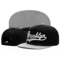 Flat brim Brooklyn snapback baseball hat in black and grey two-tone design - Dark Gray