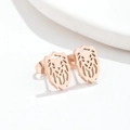 Rose gold geometric hollow lion head stud earrings made of high-quality stainless steel - Lion Rose Gold