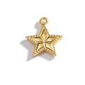 Pendentif étoile minimaliste plaqué or 18K avec bords perlés et finition polie - Or-Étoile 2