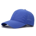 Royal blue quick-dry baseball cap featuring laser-cut ventilation holes for breathability - One Size / Blue