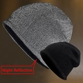 Graue reflektierende Strickmütze und klassische schwarze Wintermütze für Herren - Schwarz