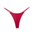 String sexy rose rouge en soie glacée avec bretelles fines minimalistes pour femmes - S / Rouge
