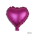 10-inch heart-shaped purple aluminum foil balloon with a matte metallic finish for parties - 10-inch Heart Rose Red
