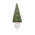 Funda de botella gnomo de Navidad en punto verde con bordado de copo de nieve - Verde
