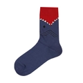 Navy blue crew socks featuring a red shark mouth and teeth design in soft knit cotton - 07 (Shark Mouth)