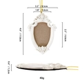 White vintage shield-shaped Christmas tree photo frame with yellow cord and measurements - 24# / White