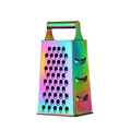 Rainbow stainless steel 4-sided box grater with ergonomic handle for kitchen - AB Color