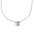 Collier minimaliste en acier inoxydable argenté avec un pendentif lettre H creux en 3D - Lettre H / Acier