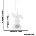 Pendentif lapin de Pâques en feutre blanc de 12,3 cm de hauteur et 0,8 g de poids - Pendentif Lapin Blanc