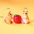 Miniature resin hamster figurines with red apple model for DIY craft and micro landscape - Small (1.8cm x 1.2cm x 1.1cm) / Little Squirrel