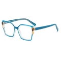 Modieuze blauwlichtfilter bril met transparant blauw geometrisch montuur voor dames - Blauw Frame Heldere Glazen