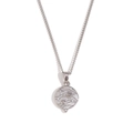 Collana con pendente tarocchi argento vintage con design Saturno e cristalli - Spazio / Color Acciaio