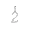 Minimalist DIY number 2 pendant in polished silver finish made of high quality steel - Number 2 / Silver