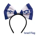 Israel flag headband with large blue and white bow featuring Star of David design - Israel Flag