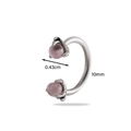 Zilveren hoefijzer septum ring met 10mm binnendiameter en roze kattenoog steen zetting - Roze (3#)