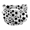 15cm wide elastic sports headband with black and white soccer pattern for men and women - White