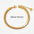 Golden herringbone fish scale bracelet with sleeve clasp and smooth polished edges - Gold Fish Scale Bracelet (Sleeve Version)