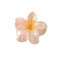 Elegant gradient champagne orange frangipani flower hair claw clip with pearlescent finish - Pearl Orange