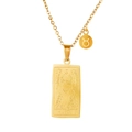 Detailed macro view of gold Taurus tarot necklace pendant and zodiac symbol charm - Taurus - Gold (ZJ3806)