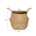 Natural woven sea grass basket with handles, dimensions 35cm height and 45cm base width - XXL (Diameter 37cm Belly 45cm) / Original Color
