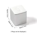 Silver and white leather ring display stand holder with 5.5x5cm base dimensions - Rounded Ring Holder Large (White & Silver)