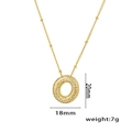 18K gold plated copper necklace with a sparkling micro-pave zircon letter round pendant - Letter O / Gold